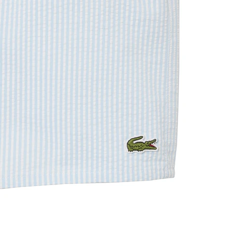 Lacoste - Striped Seersucker Swim Trunks
