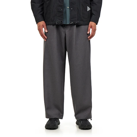 and wander - PE Melange Twill Wide Pants (Gray) | HHV