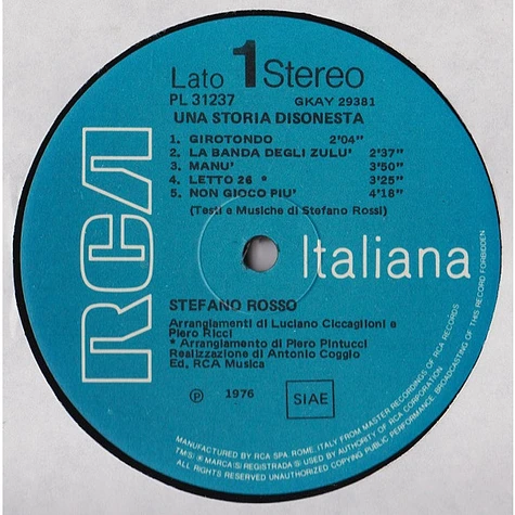 Stefano Rosso - Una Storia Disonesta