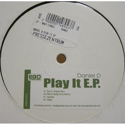 Daniel D - Play It EP