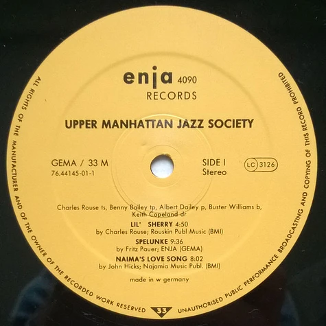 Charlie Rouse / Benny Bailey / Albert Dailey - The Upper Manhattan Jazz Society