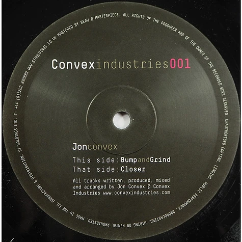 Jon Convex - Bump And Grind / Closer