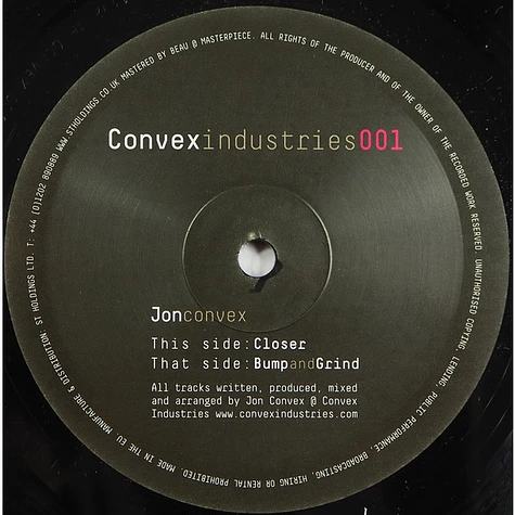 Jon Convex - Bump And Grind / Closer