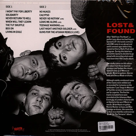 Angelic Upstarts - Lost & Found Black Vinyl Edition