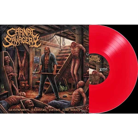 Carnal Savagery - Graveworms Cadavers Coffins And Bones Clear Blood Red Vinyl Edition