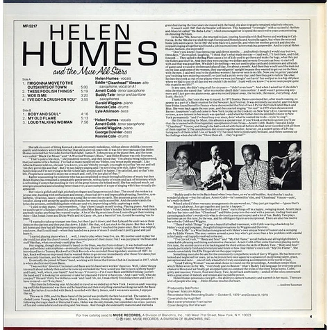 Helen Humes And Muse Allstars - Helen Humes And The Muse All Stars