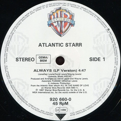 Atlantic Starr - Always