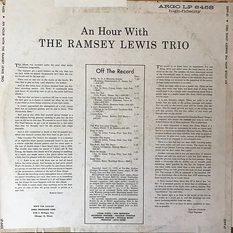 The Ramsey Lewis Trio - An Hour With The Ramsey Lewis Trio