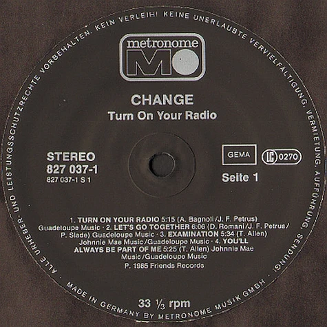 Change - Turn On Your Radio