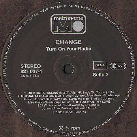 Change - Turn On Your Radio