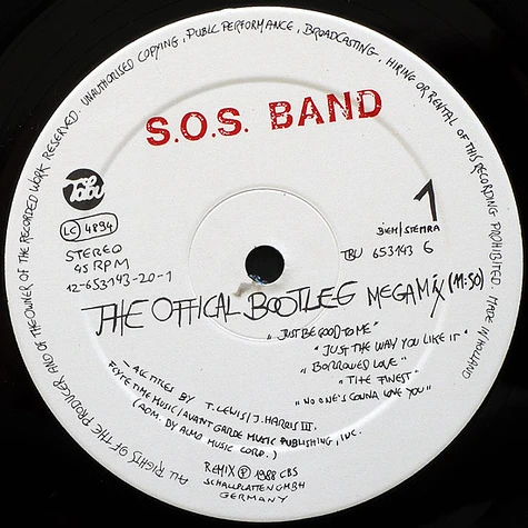 The S.O.S. Band - The Official Bootleg Mega-Mix B/W Take Your time (Do It Right)