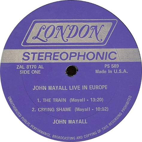 John Mayall - Live In Europe