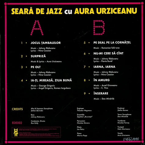 Aura Urziceanu - Seara De Jazz Cu Aura Black Vinyl Edition