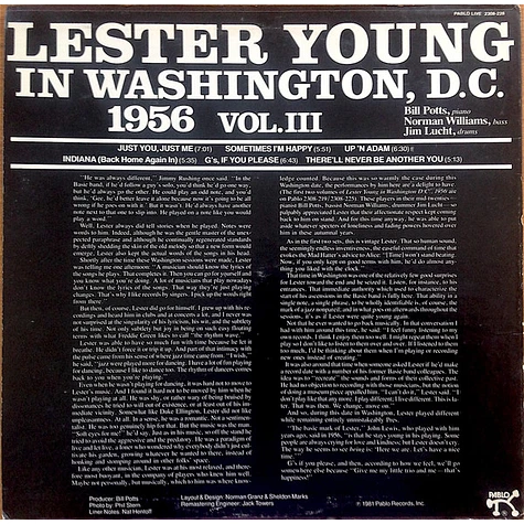 Lester Young - "Pres" Vol. III