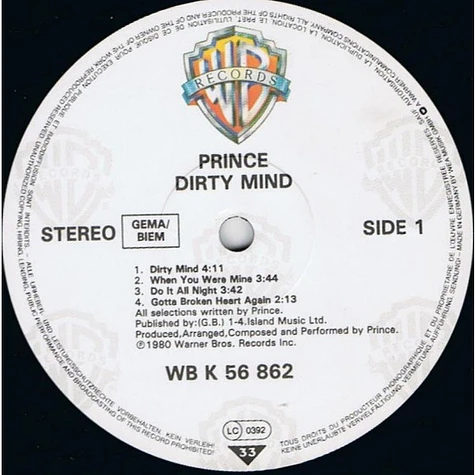 Prince - Dirty Mind