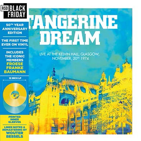 Tangerine Dream - Live At Kelvin Hall Glasgow - Black Friday Record Store Day 2024 Blue / Yellow Vinyl Edition