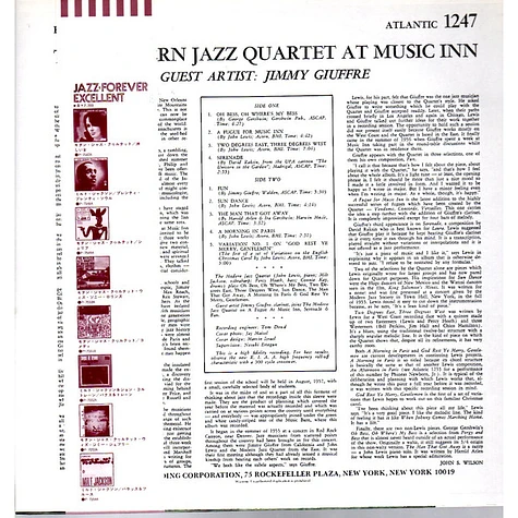 The Modern Jazz Quartet Guest Artist: Jimmy Giuffre - The Modern Jazz Quartet At Music Inn