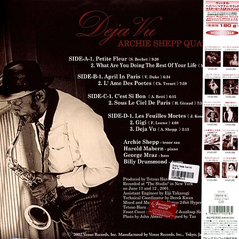Archie Shepp Quartet - Deja Vu - Vinyl 2LP - 2001 - JP - Reissue | HHV