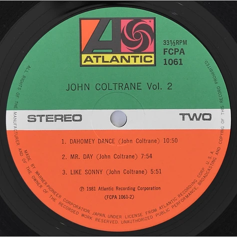 John Coltrane - John Coltrane Vol. 2