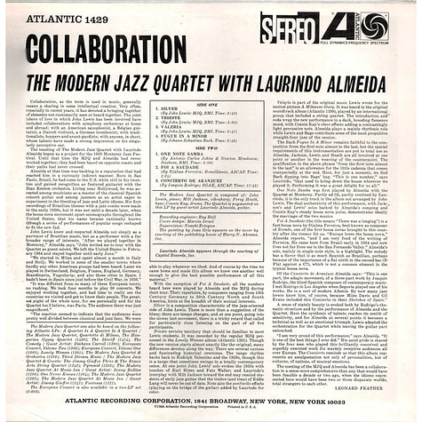 The Modern Jazz Quartet With Laurindo Almeida - Collaboration