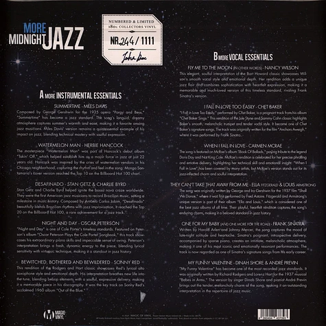 V.A. - More Midnight Jazz Blue/Black Swirl Numbered Vinyl Edition