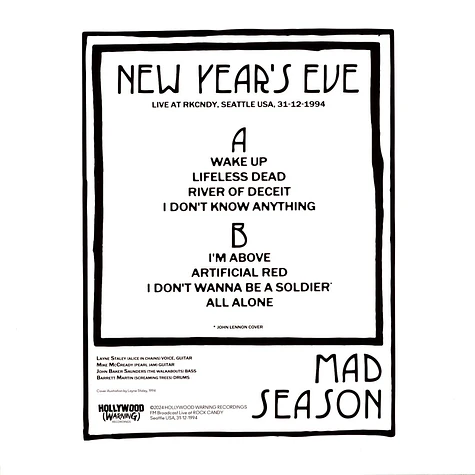 Mad Season - New Year's Eve: Live At Rkcndy Seattle 1994