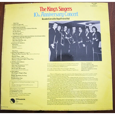 The King's Singers - 10th Anniversary Concert - Record 2