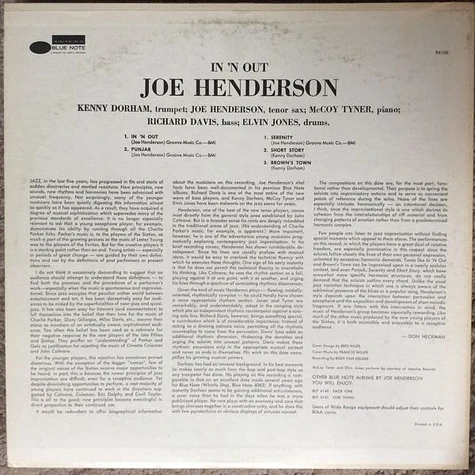 Joe Henderson - In 'N Out