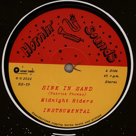 Midnight Riders / Jeh - Sink In Sand, Instrumental / Dub, Sink In Sax