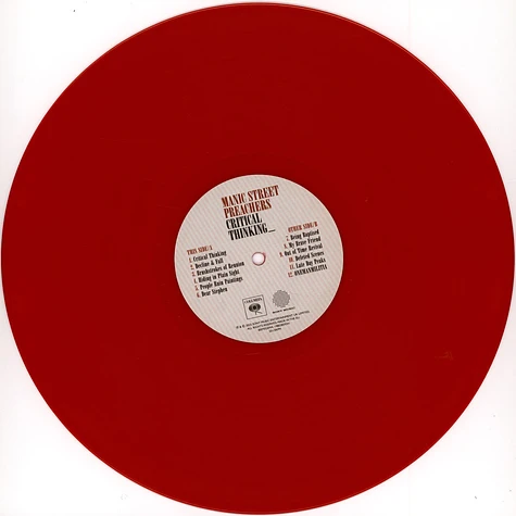 Manic Street Preachers - Critical Thinking Indie Exclusive Red Vinyl Edition