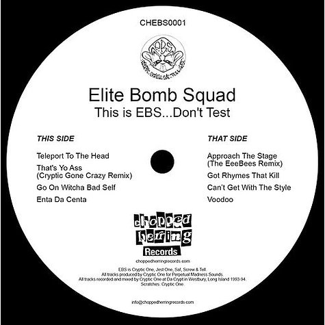 Elite Bomb Squad - This Is Ebs...Don't Test White / Black Vinyl Edition