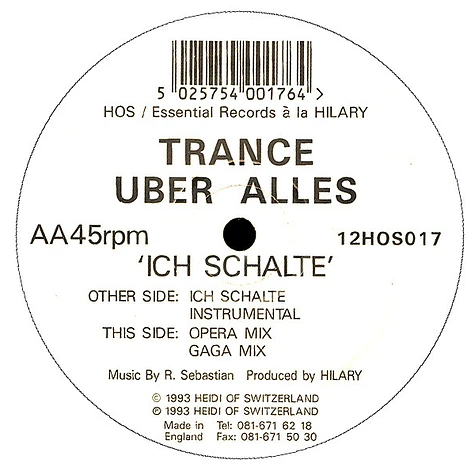 Trance Uber Alles - Ich Schalte