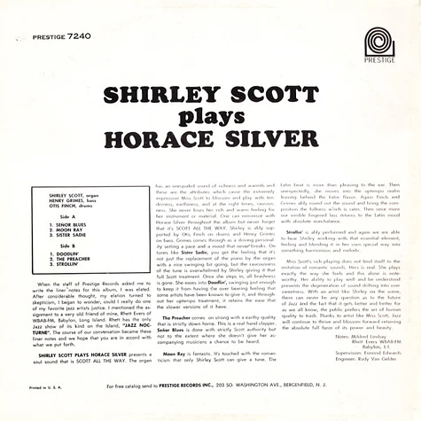 Shirley Scott - Plays Horace Silver