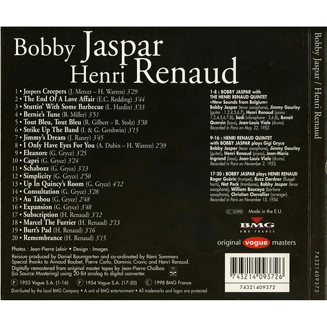 Bobby Jaspar / Henri Renaud - Bobby Jaspar / Henri Renaud