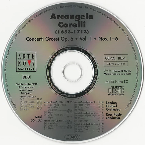 Arcangelo Corelli: Ross Pople, London Festival Orchestra - Concerti Grossi Op. 6 Vol. 1 Nos. 1-6