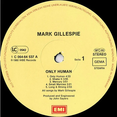 Mark Gillespie - Only Human