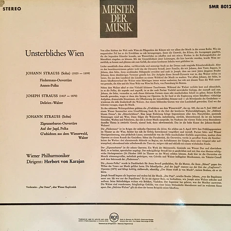 Herbert von Karajan, Wiener Philharmoniker - Unsterbliches Wien (Beschwingte Melodien Von Johann Und Josef Strauss)