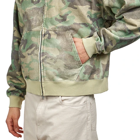 Beams - Faded Print Zip Up Hoodie