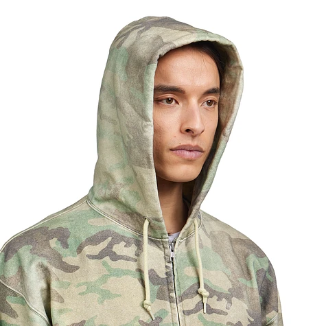 Beams - Faded Print Zip Up Hoodie