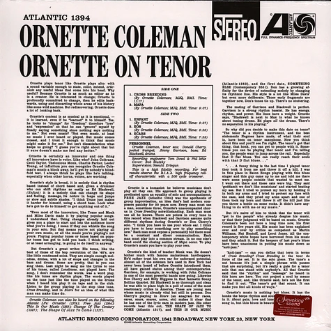 Ornette Coleman - Ornette On Tenor