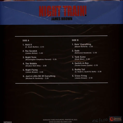 James Brown - Night Train! Mighty Instrumentals Blue/Red Splatter Vinyl Edition