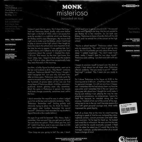 The Thelonious Monk Quartet - Misterioso