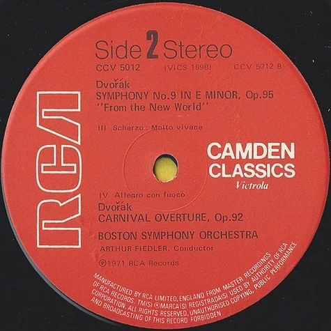 Antonín Dvořák / Boston Symphony Orchestra / Arthur Fiedler - New World Symphony - Carnival Overture