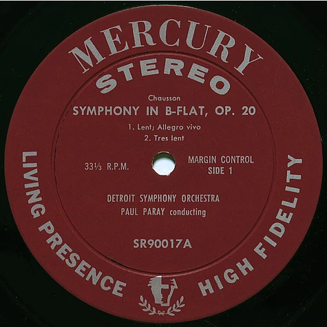 Ernest Chausson, Paul Paray, Detroit Symphony Orchestra - Symphony In B-Flat, Op. 20