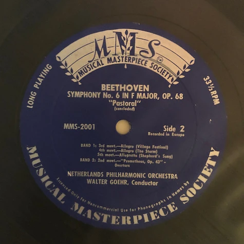 Ludwig van Beethoven, Walter Goehr, Nederlands Philharmonisch Orkest - Symphony No. 6 In F Major, Opus 68: "Pastorale" / The Creatures Of Prometheus, Opus 43: Overture