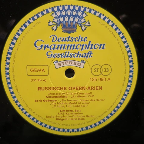 Kim Borg, Radio-Symphonie-Orchester Berlin, Horst Stein - Russische Opern-Arien