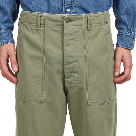orSlow - Herringbone Twill Summer Fatigue Pants (Green) | HHV