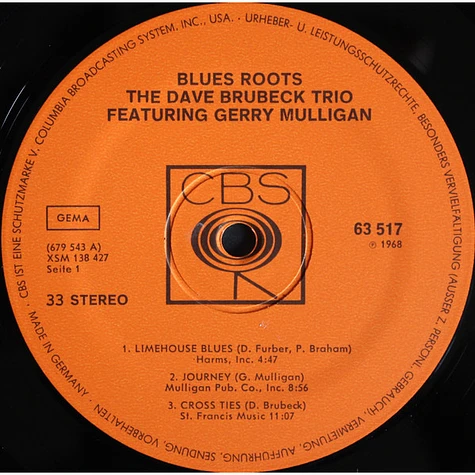 The Dave Brubeck Trio Featuring Gerry Mulligan - Blues Roots