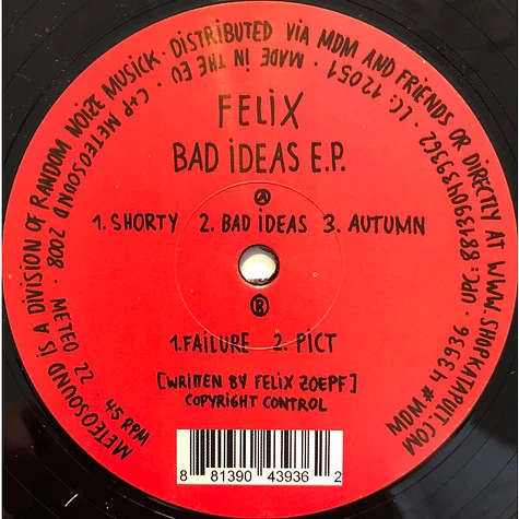 Felix Zoepf - Bad Ideas E.P.