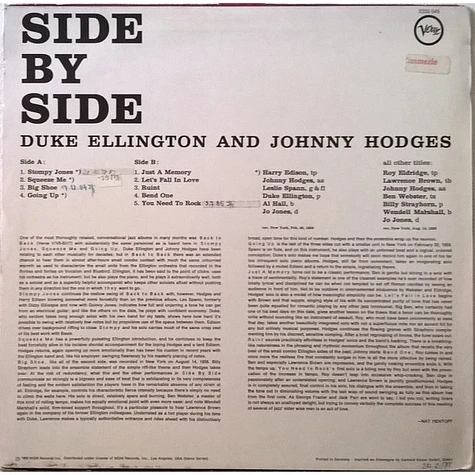 Duke Ellington And Johnny Hodges - Side By Side